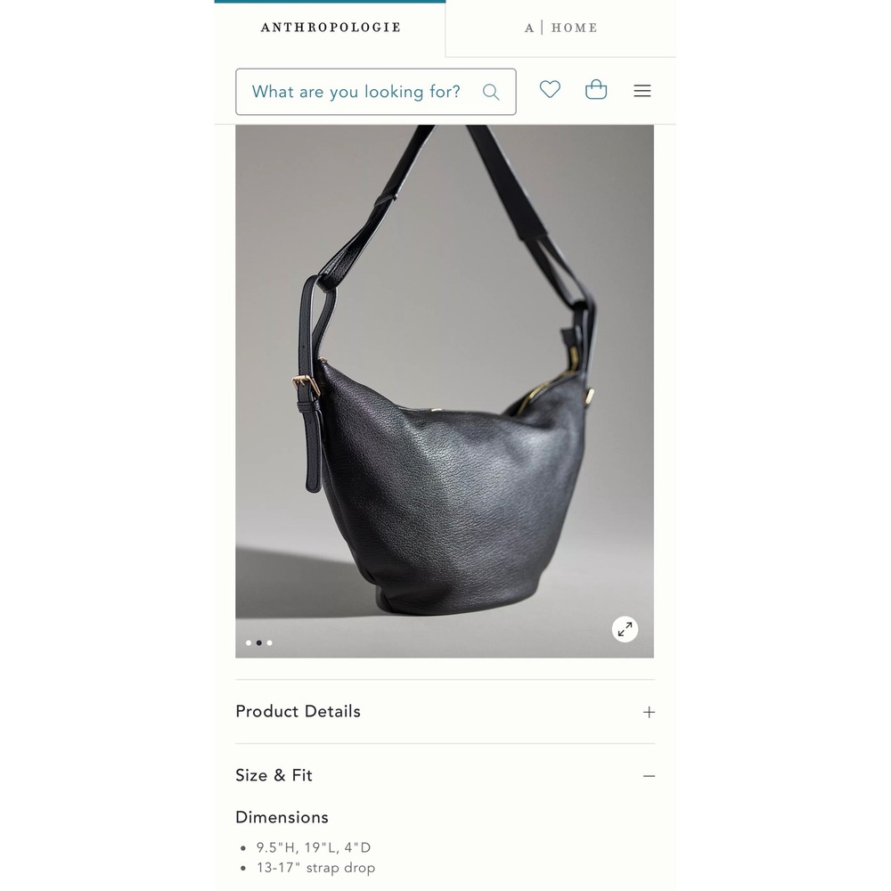 Mali + Lili Black Pebbled Vegan Leather Crescent Crossbody Bag Anthropologie